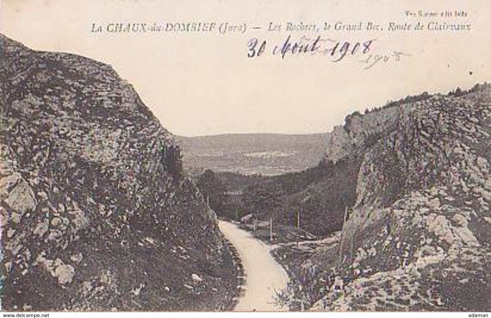 Jura        345        La Chaux De DOMBIEF.Les Rochers , Le Grand Bec.Route De Clairvaux - Autres & Non Classés