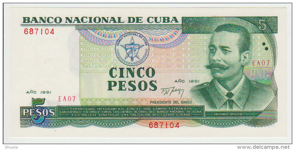 Cuba 5 Pesos 1991 Pick 108 UNC - Cuba