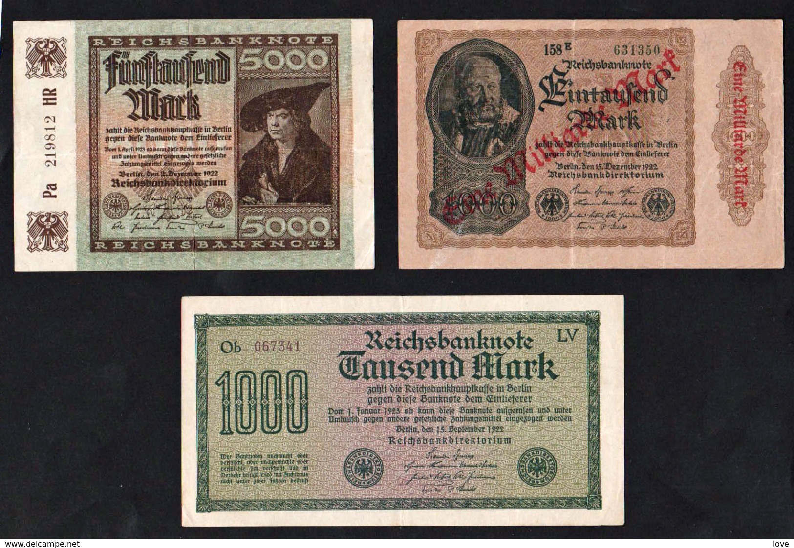 ALLEMAGNE: Bon Lot De 10 Billets. Date: 1910/1922 - Collections