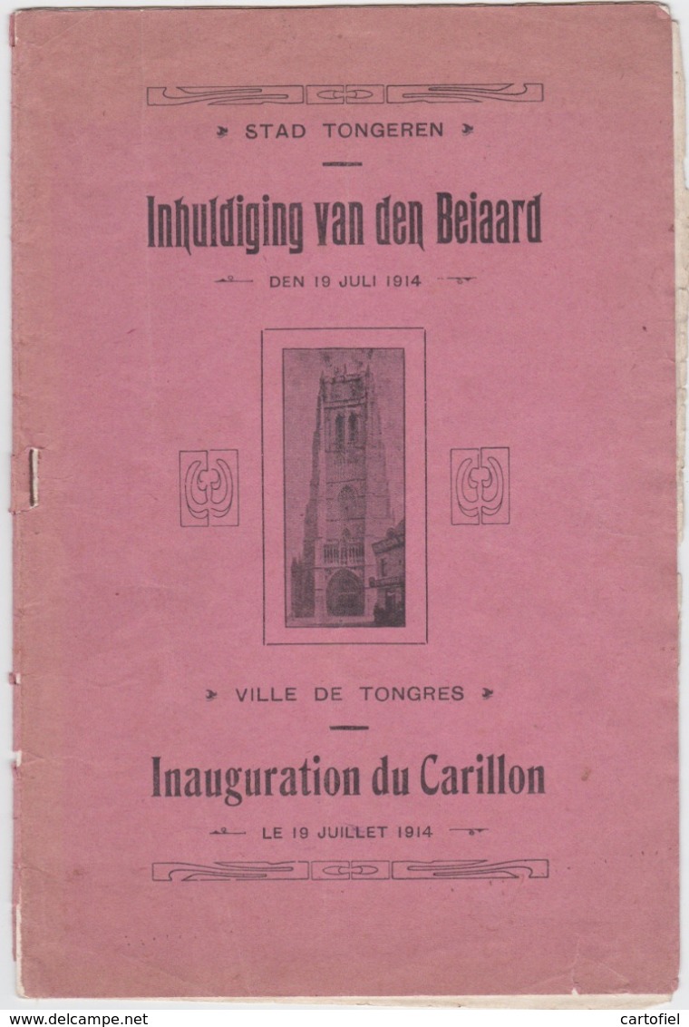 TONGEREN-INHULDIGING VAN DEN BEIAARD-INAUGURATION-CARILLON-1914-BROCHURE+-10 PAGINAS-AFM:15-23CM-ETAT USEE+COMPLET - Altri & Non Classificati