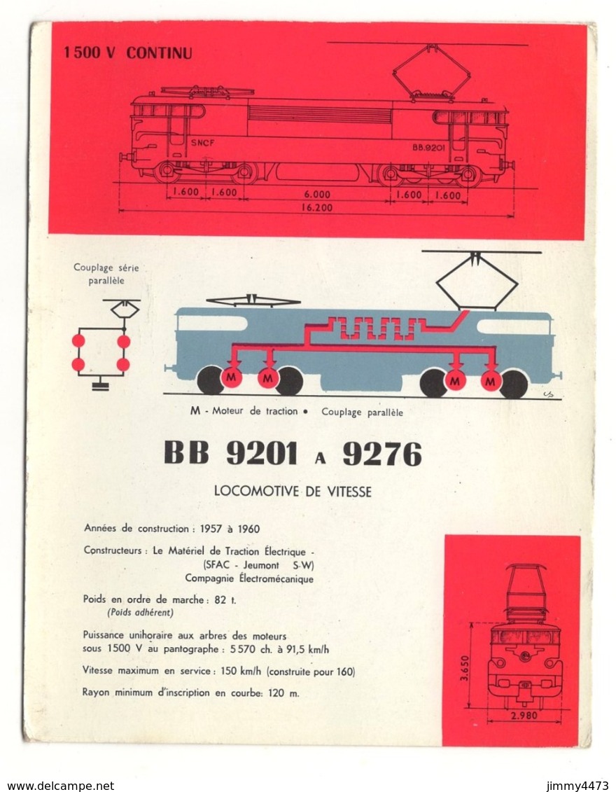 CPM - Le Mistral Remorqué Par Une BB 9200 + Description Au Dos - CL. B.D. - Trains