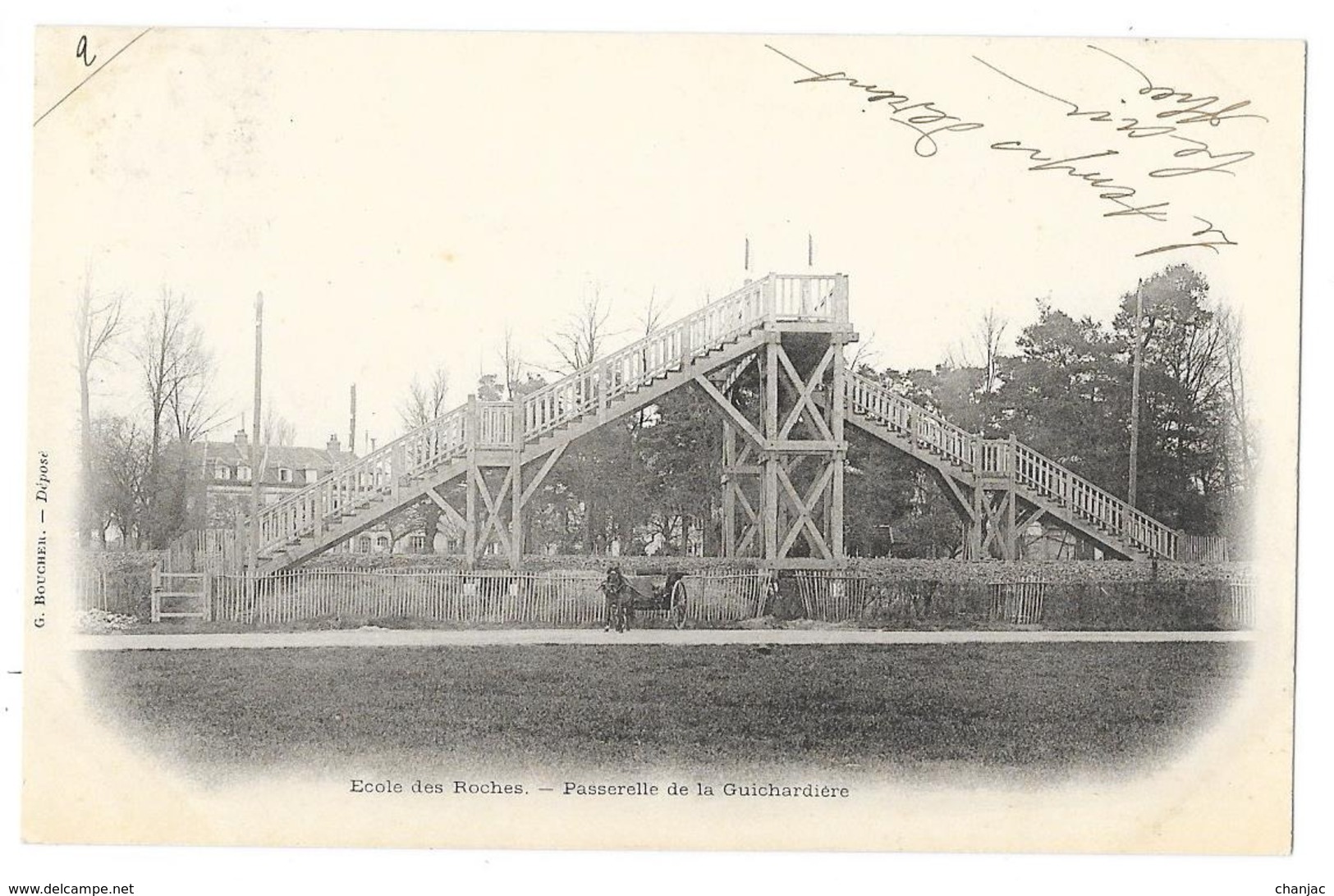 Cpa: 27 VERNEUIL SUR AVRE (ar. Evreux) Passerelle De La Guichardière - Ecole Des Roches 1902 - Verneuil-sur-Avre