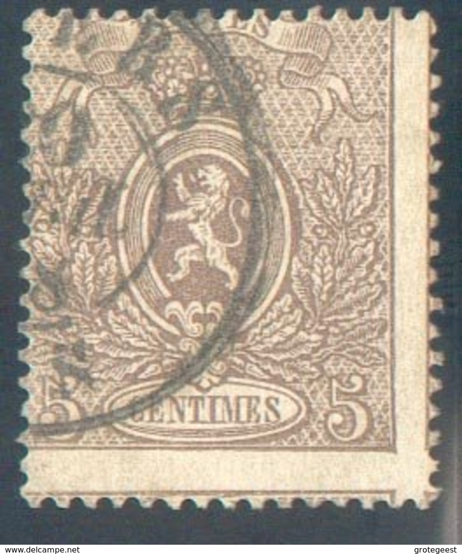 N°25 - 5 Centimes Lion, Obl. ANVERS  - 14696 - 1866-1867 Blasón