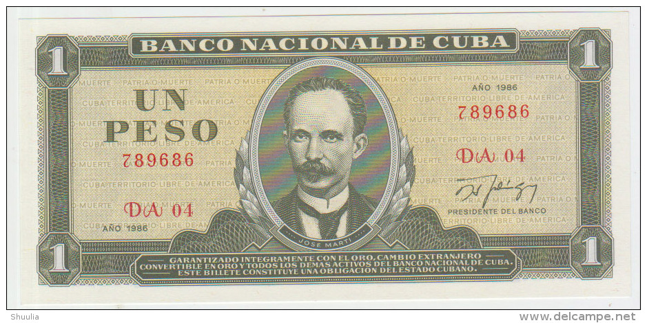 Cuba 1 Peso 1986 Pick 102c UNC - Cuba