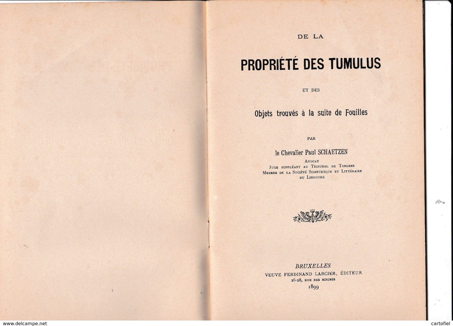 TONGEREN-PROPRIETE DES TUMULUS-CHEVALIER-PAUL SCHAETZEN-BROCHURE+-22 PAGINAS-AFM:14-22CM-ETAT USEE+COMPLET - Andere & Zonder Classificatie