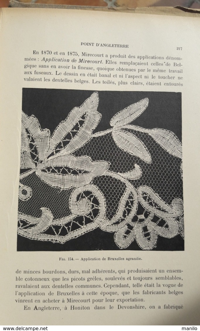 BRODERIES, DENTELLES FRANCAISES et ETRANGERES 1906 - Marguerite CHARLES Laurent PAGES 240p lithographies,schémas,photos