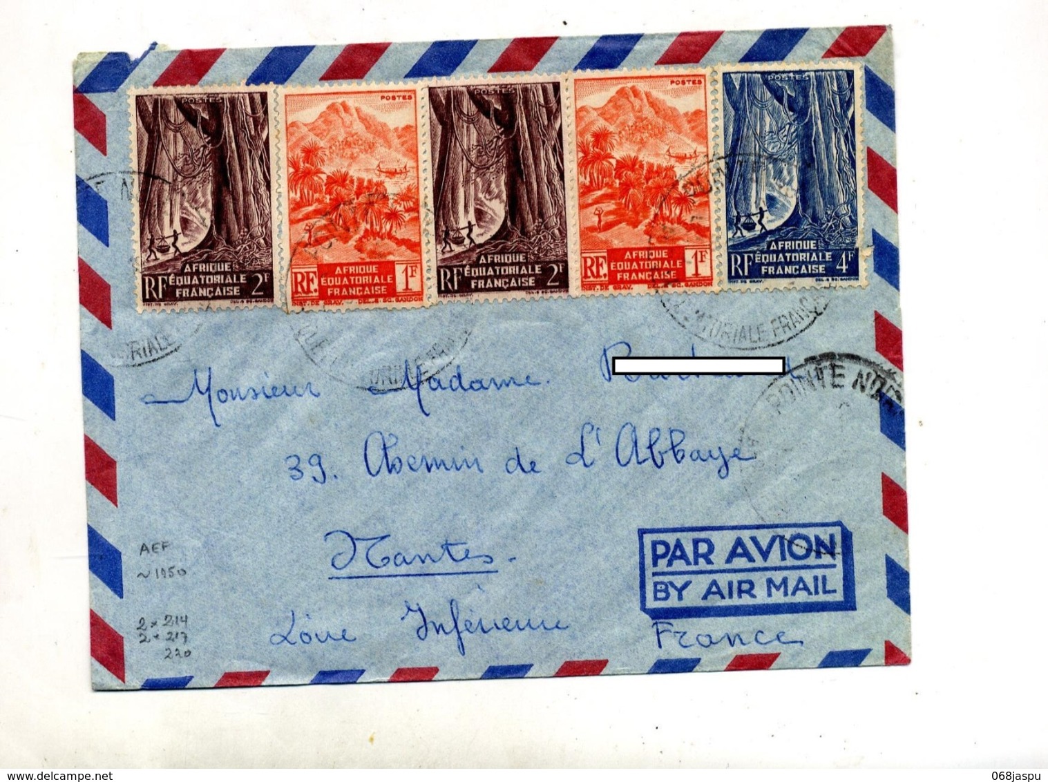 Lettre Cachet Pointe Noire Sur Foret - Storia Postale