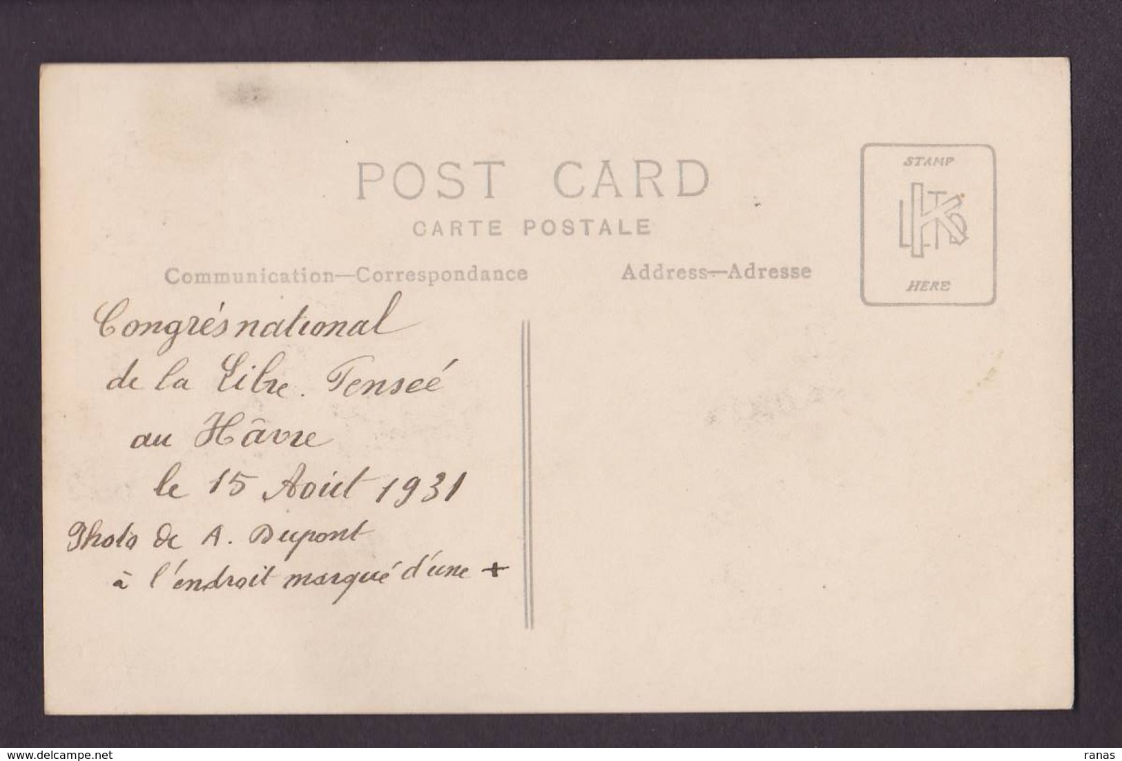 CPA Seine Maritime 76 Le Havre Carte Photo RPPC Congrès De La Libre Pensée - Unclassified