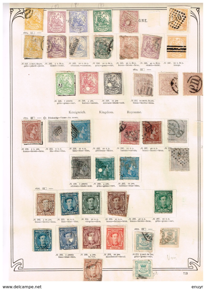 Espagne + colonies. Ancienne collection. Old collection. Altsammlung. Oude verzameling