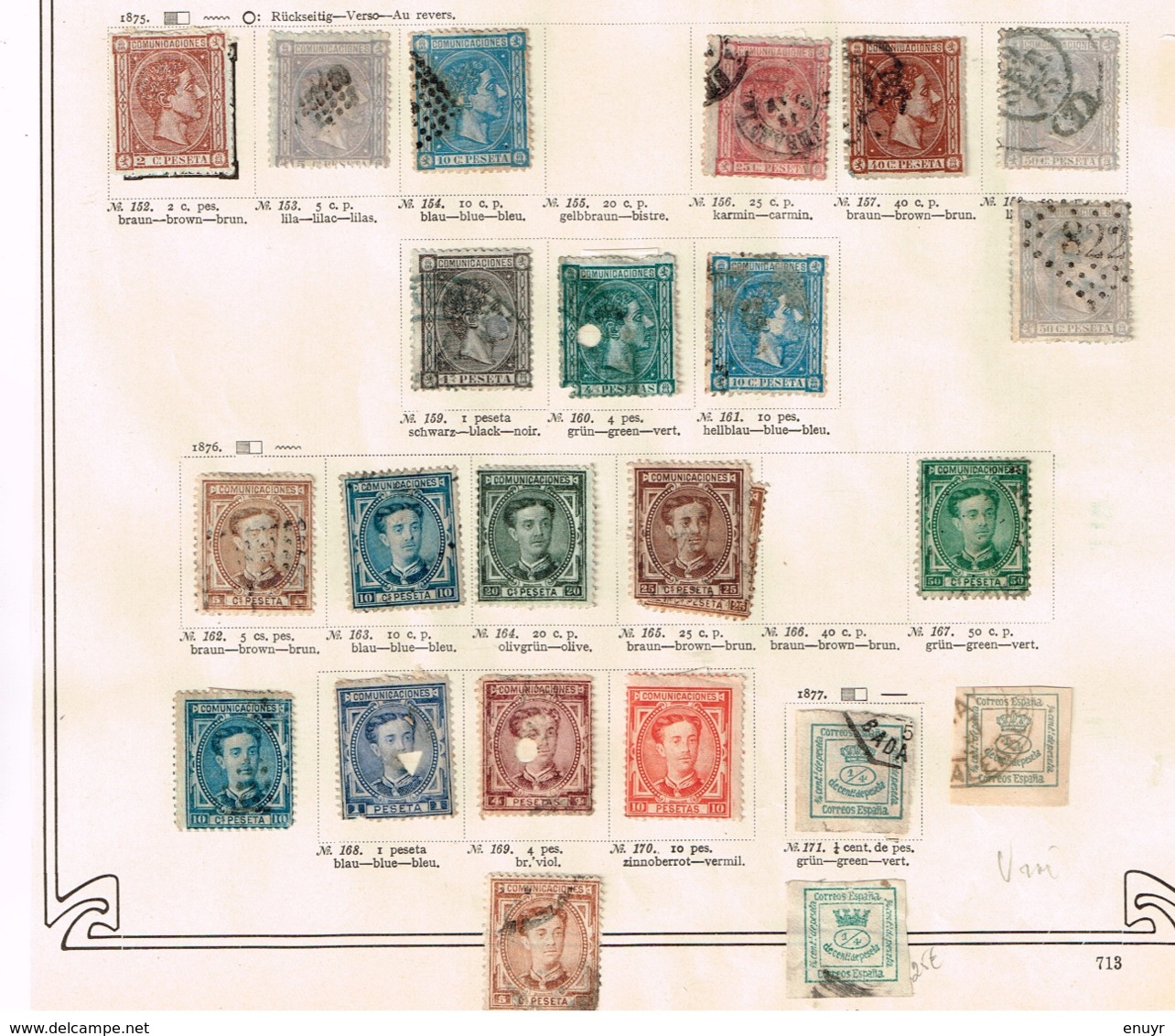 Espagne + colonies. Ancienne collection. Old collection. Altsammlung. Oude verzameling