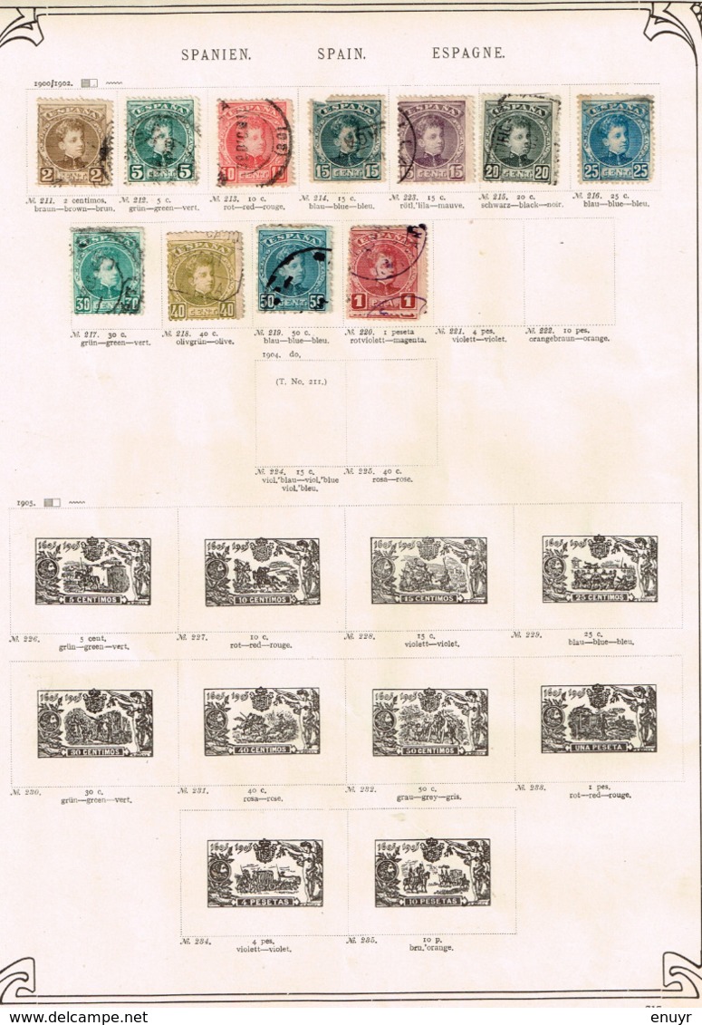 Espagne + colonies. Ancienne collection. Old collection. Altsammlung. Oude verzameling