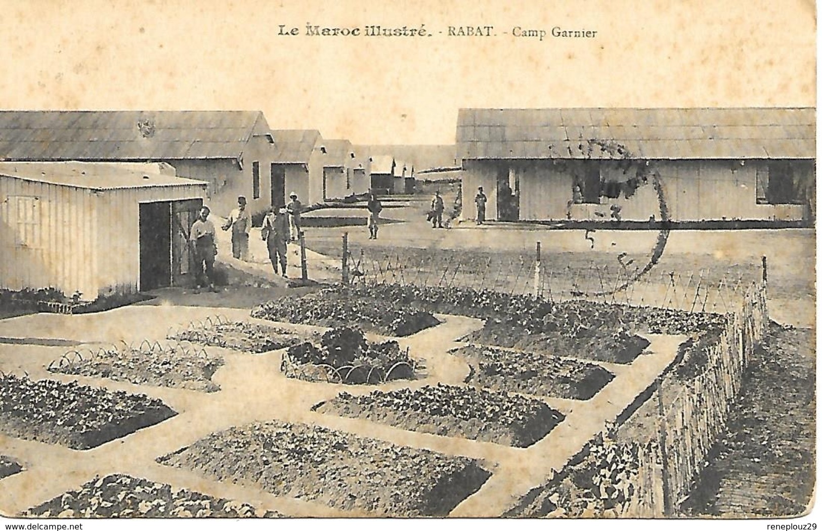 51-cachet Hôpital Temp N°20 De Chalons/Marne Sur CP De Rabat(Maroc)en 1915 - Guerre De 1914-18