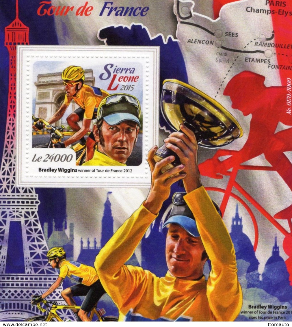 Tour De France  -  Bradley Wiggins  -  Sierra Leone 2015 1v  MS  MNH/Neuf/Mint - Ciclismo