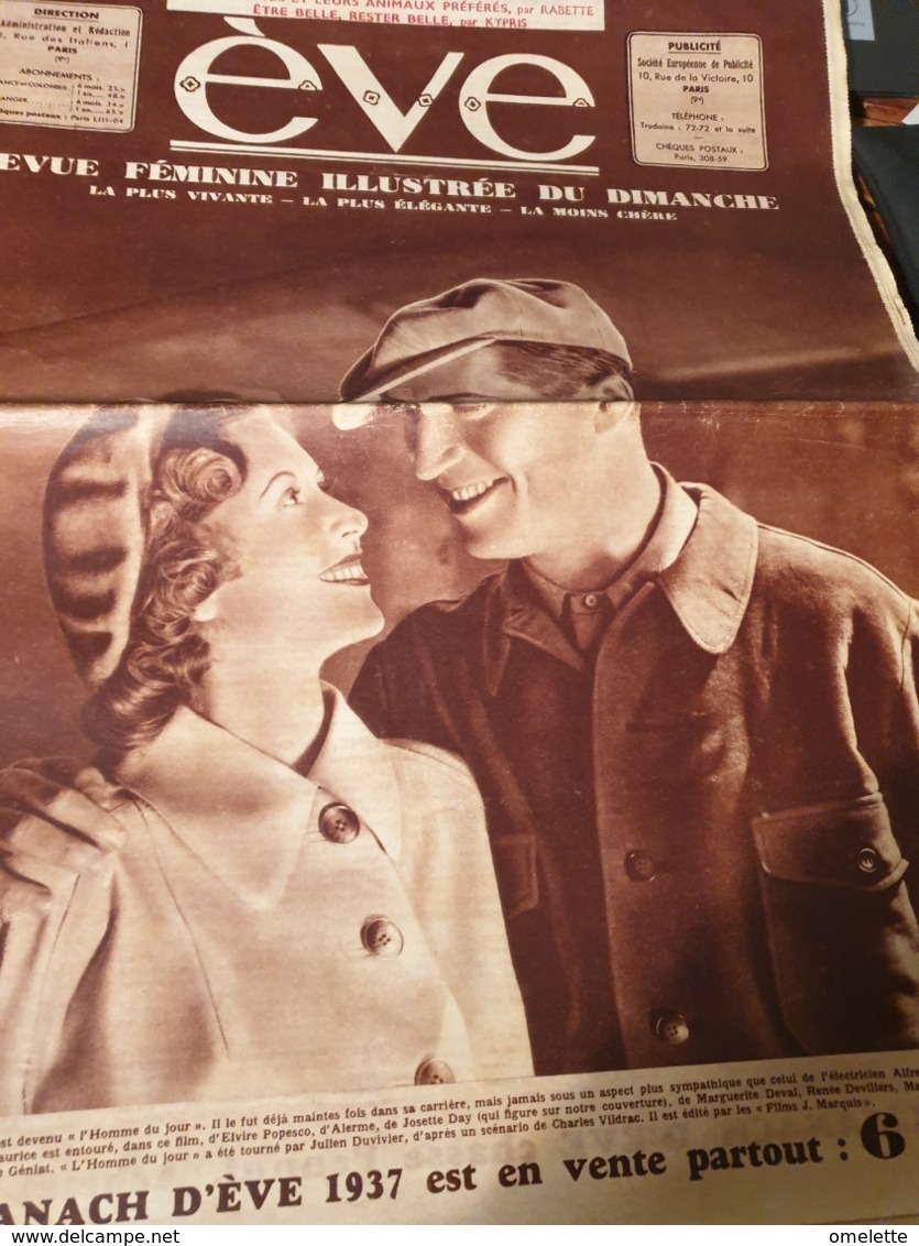 EVE 36 MAURICE CHEVALIER JOSETTE DAY /FEMME SPORT AVIATION / RENEE HAMON ILES FIDJI - 1900 - 1949