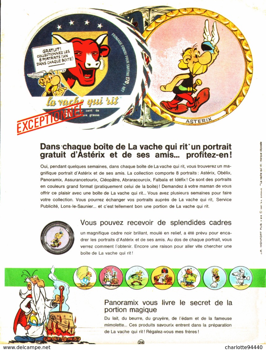 PUB " VACHE QUI RIT "  Et  " ASTERIX Et OBELIX  "   1967 ( 1 ) - Astérix