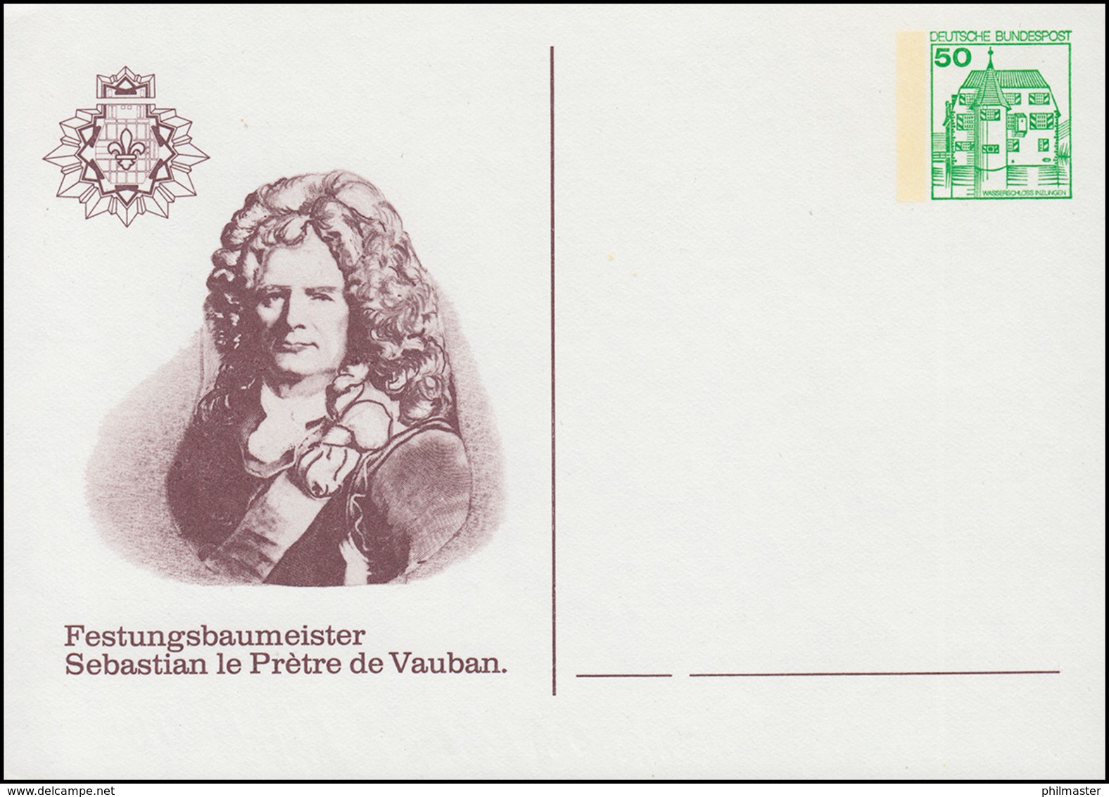 Privatpostkarte PP 104/48 Festungsbaumeister De Vauban, Ungebraucht ** - Otros & Sin Clasificación