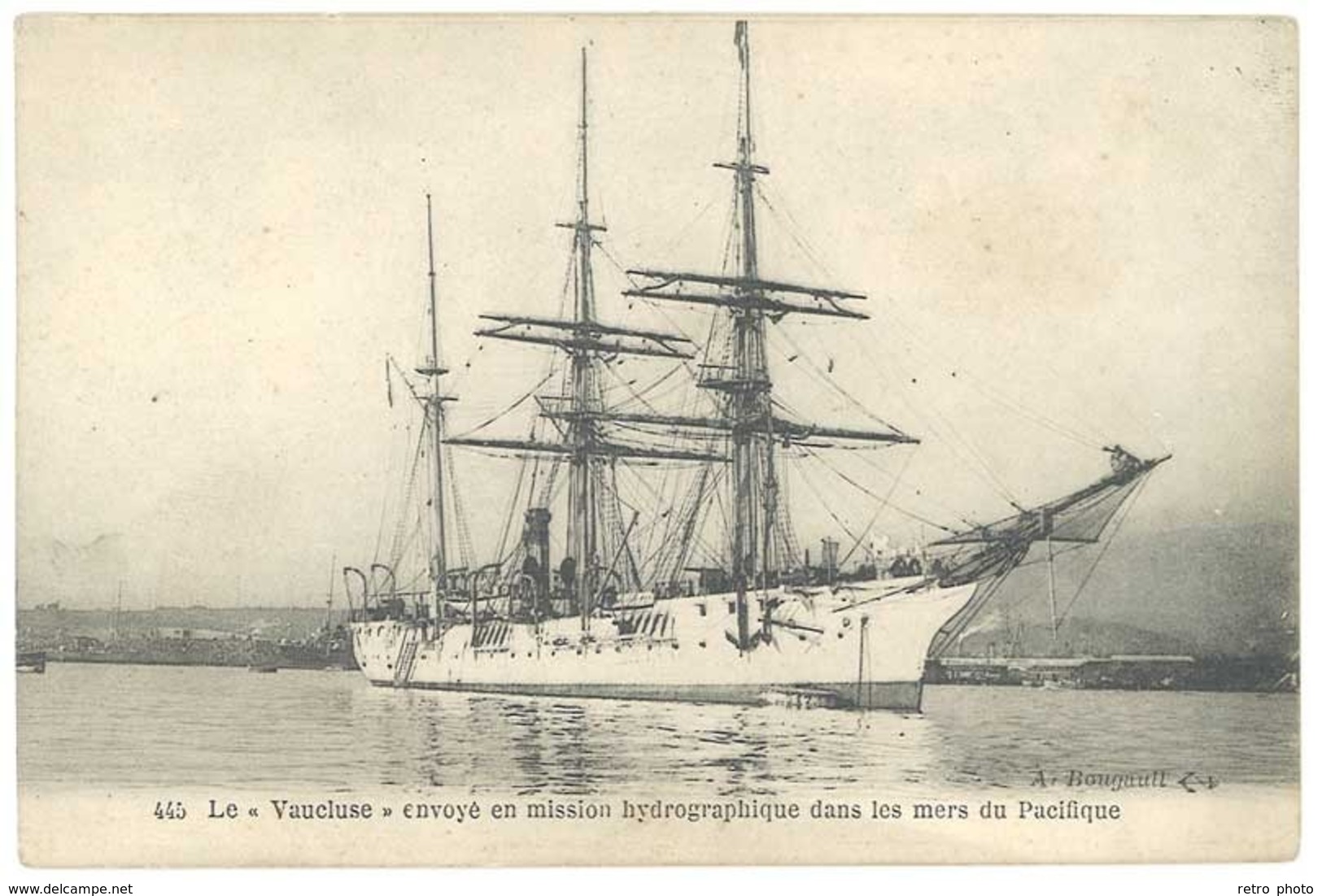 Cpa Voilier " Le Vaucluse " Envoyé En Mission Hydrographique Dans Les Mers Du Pacifique  ( BA ) - Voiliers