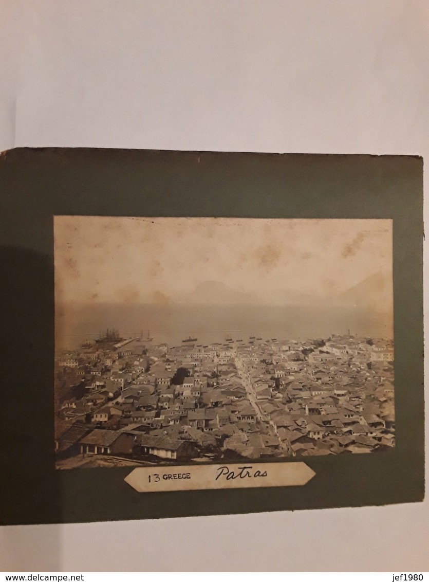 GRANDE FOTO   SUR CARTON GREECE GRIEKENLAND PATRAS   AFMETINGEN 12 CM OP  16 CjM - Anciennes (Av. 1900)