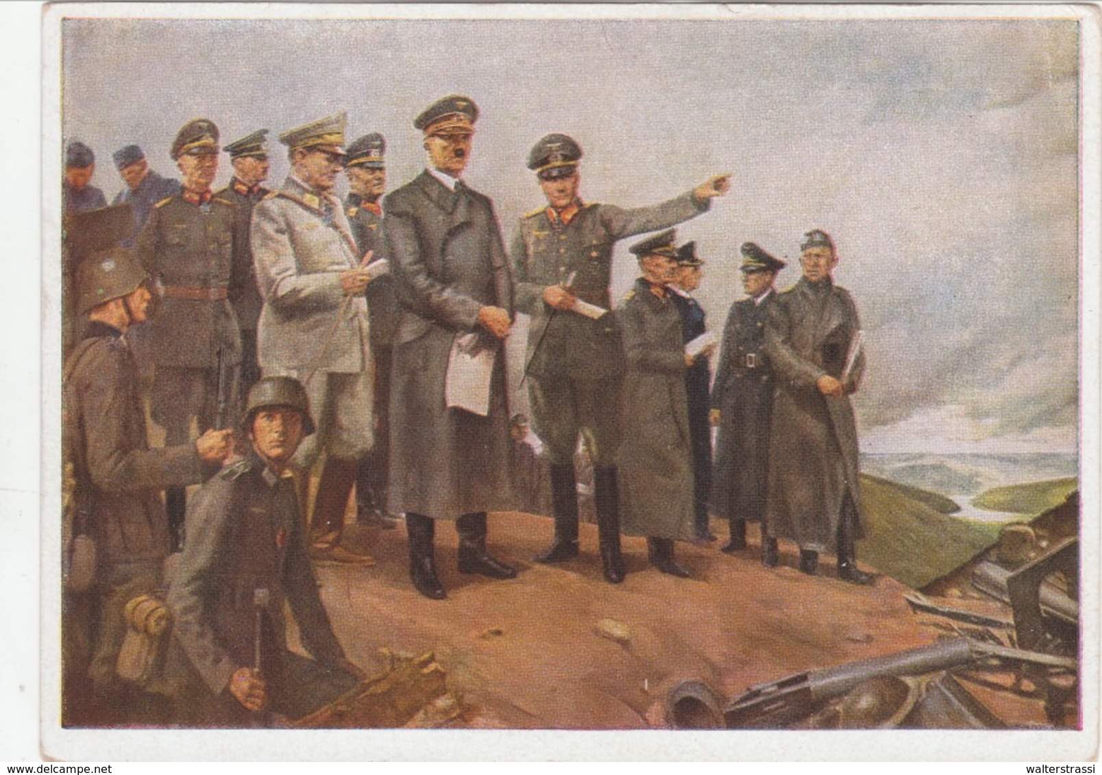 III. Reich, Propaganda Karte, "  Der Führer Im Kampfgelände " HDK - War 1939-45