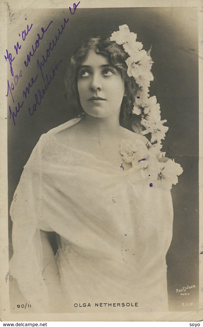 Olga Nethersole Dead In Bournemouth Ph. Reutlinger Actress, Wartime Nurse. Sent To Marie Paternoster - Artistes