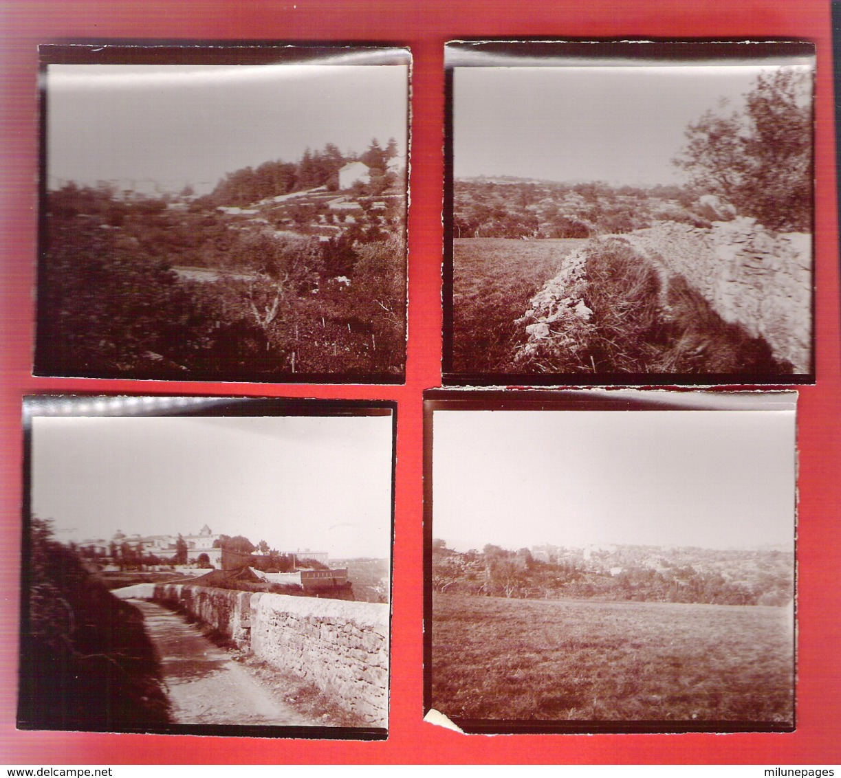 07 ARDECHE Lot De 4 Photos D' AUBENAS En 1905 Format 9x8 Cm. - Places