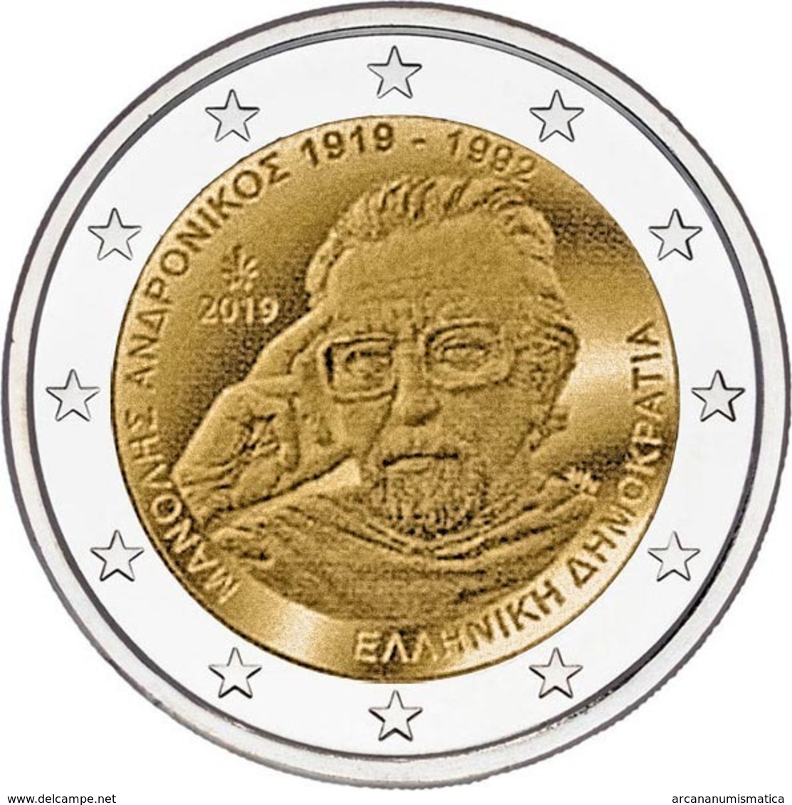 GRECIA  2€ 2.019  2019  BIMETÁLICA   "100th Anniversary Of The Birth Of Manolis Andronicos"  SC/UNC    T-DL-12.317 - Grecia