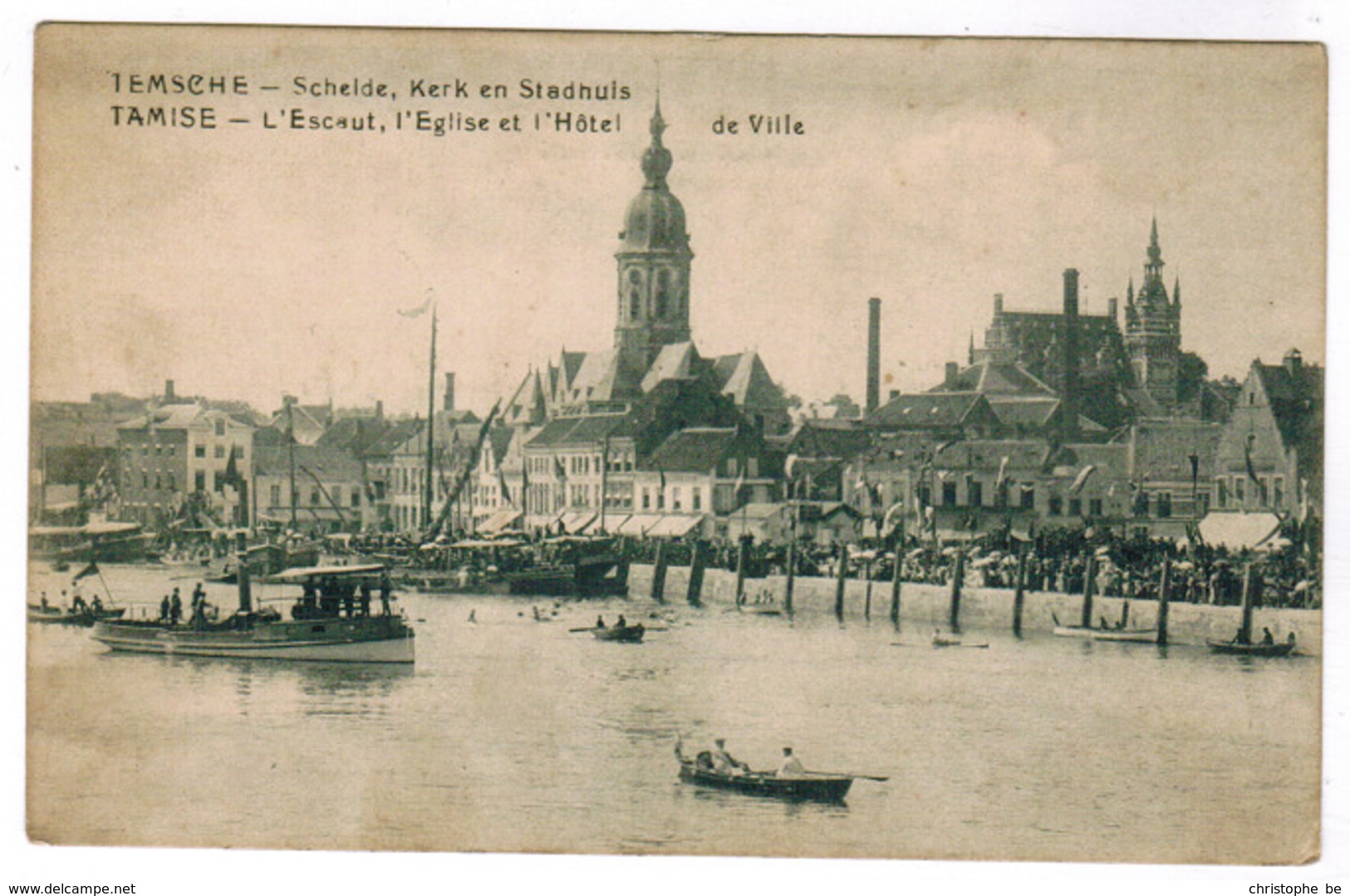 Temse, Temsche, Schelde, Kerk En Stadhuis (pk63095) - Temse