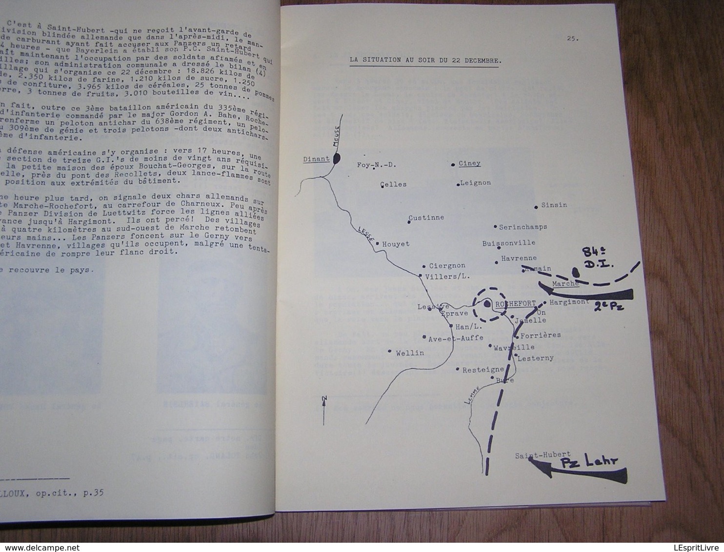 1944 ROCHEFORT LA PERCEE ALLEMANDE VERS LA MEUSE Régionalisme Guerre 40 45 Von Rundstedt Custinne Ciergnon Celles On