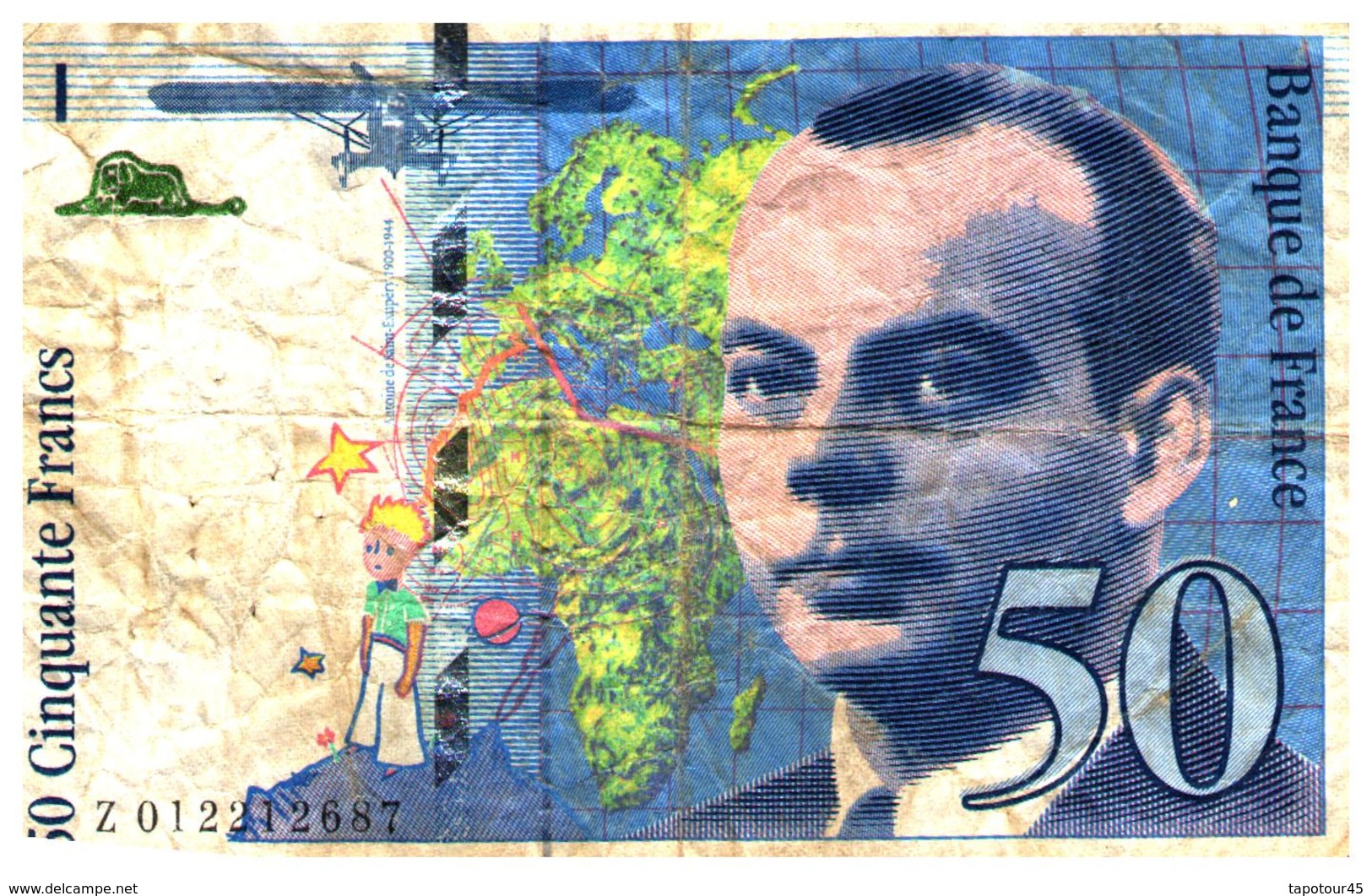 Monnaies & Billets > Billets > France >  50  Fra  1993  ''St Exupéry'' - 50 F 1992-1999 ''St Exupéry''