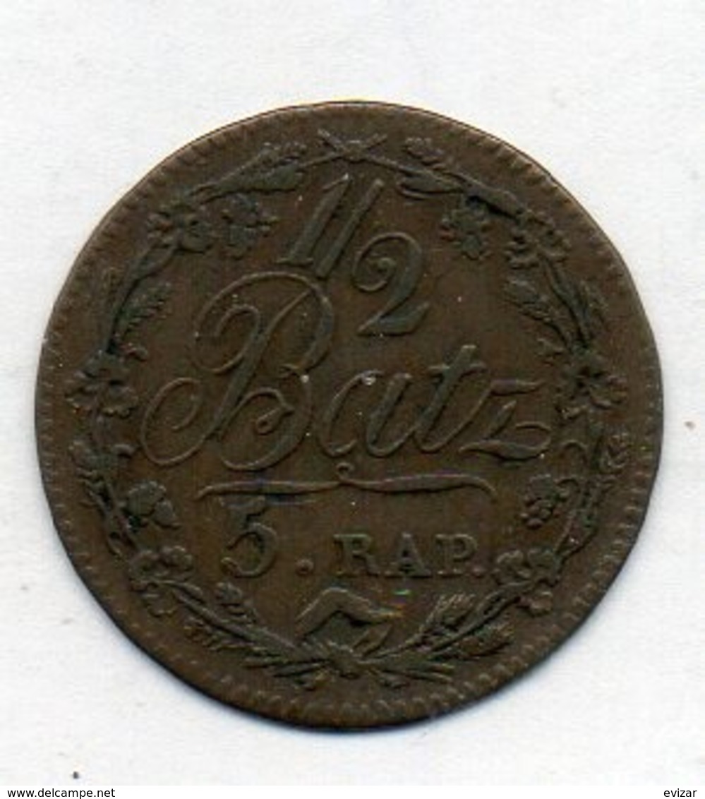 Suisse Canton VAUD, 1/2 Batzen, Billon, 1810, KM #6 - Otros & Sin Clasificación