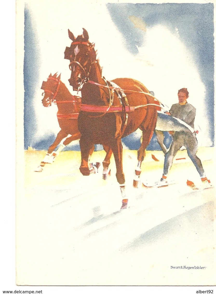 1928   Jeux Olympiques D'Hiver De Saint-Moritz : Carte Officielle :illustrateur :Swan Hugentobler - Winter 1928: St-Moritz