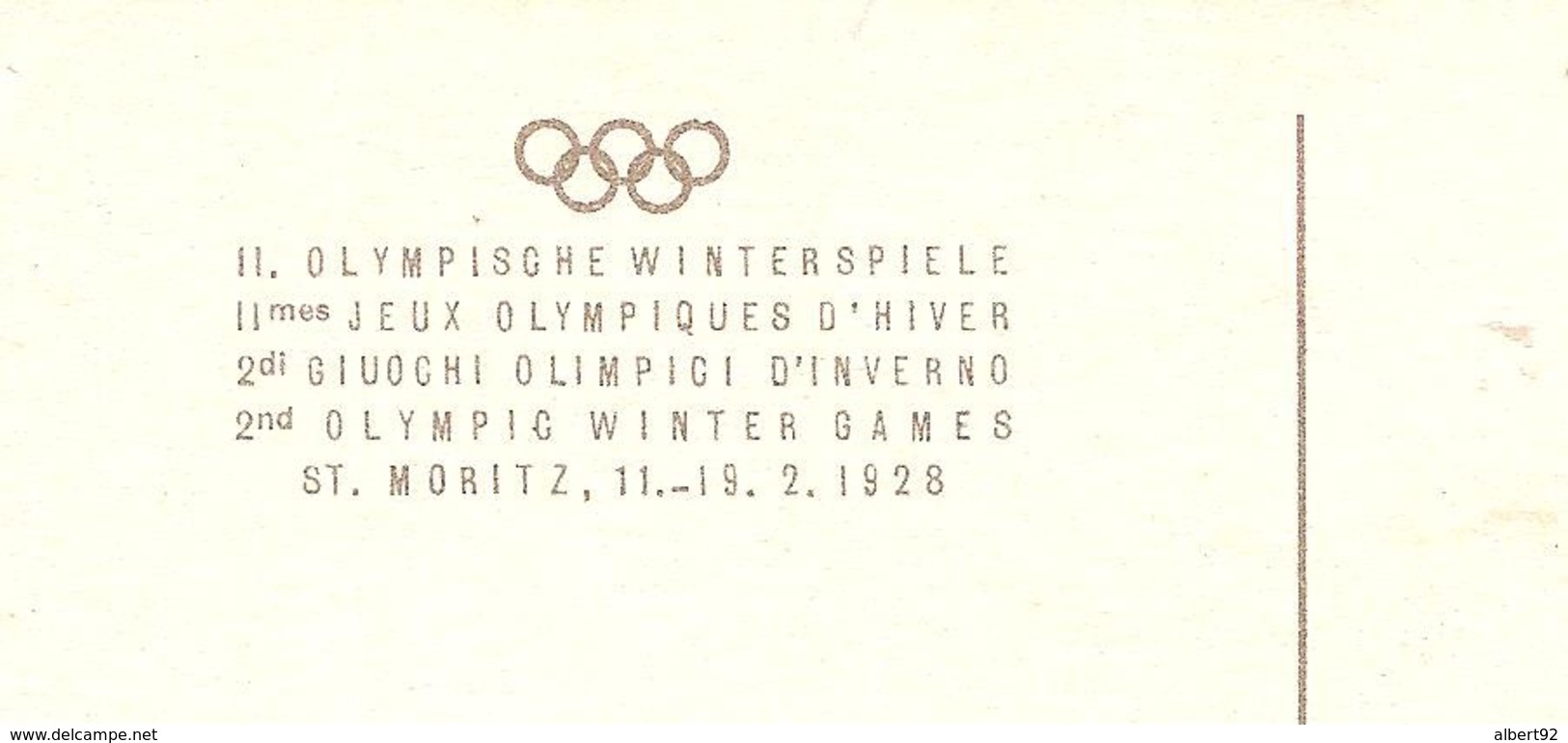 1928   Jeux Olympiques D'Hiver De Saint-Moritz : Carte Officielle :illustrateur :Swan Hugentobler - Winter 1928: St-Moritz