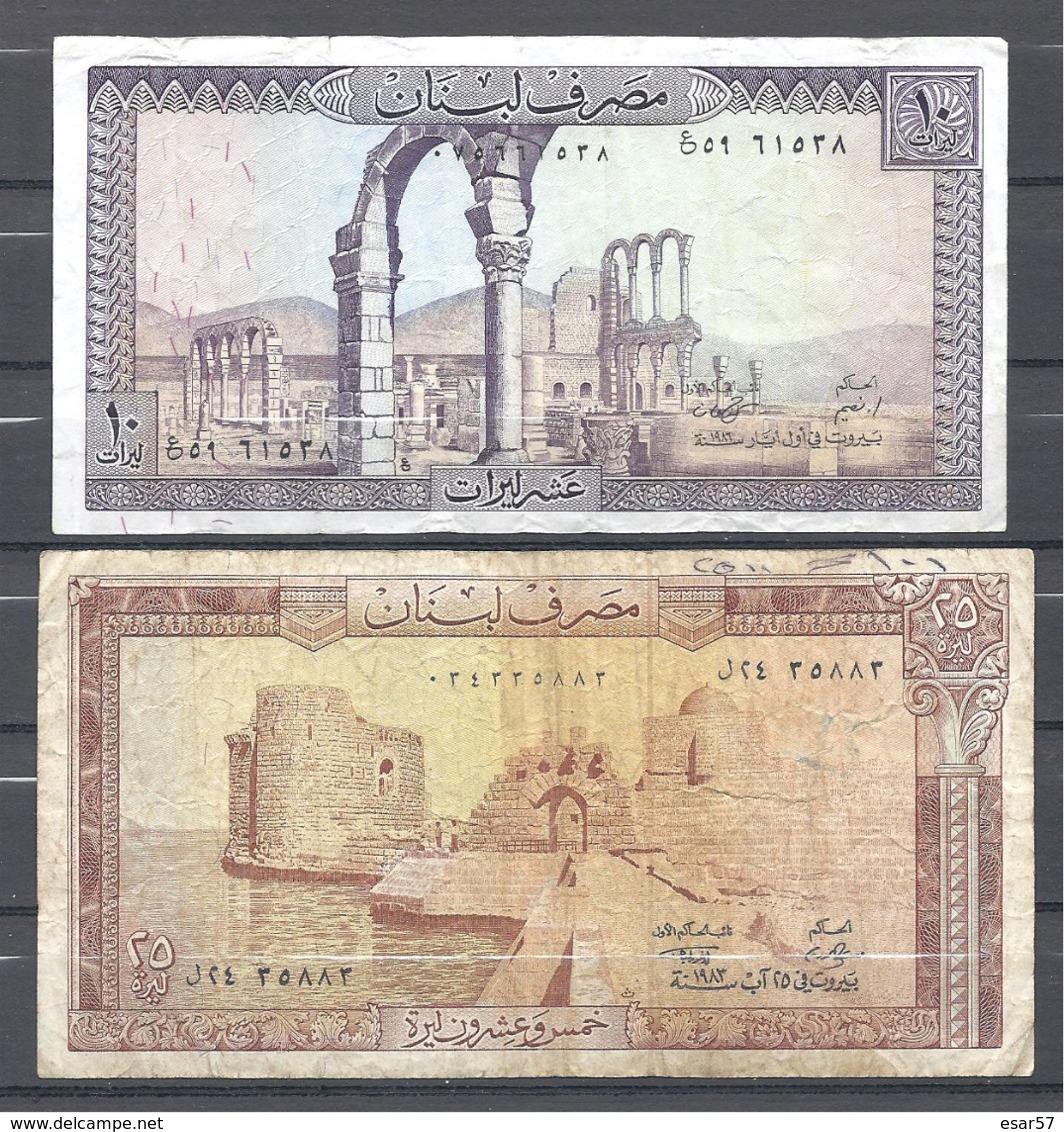 Lot De 4 Billets Du Liban - Liban