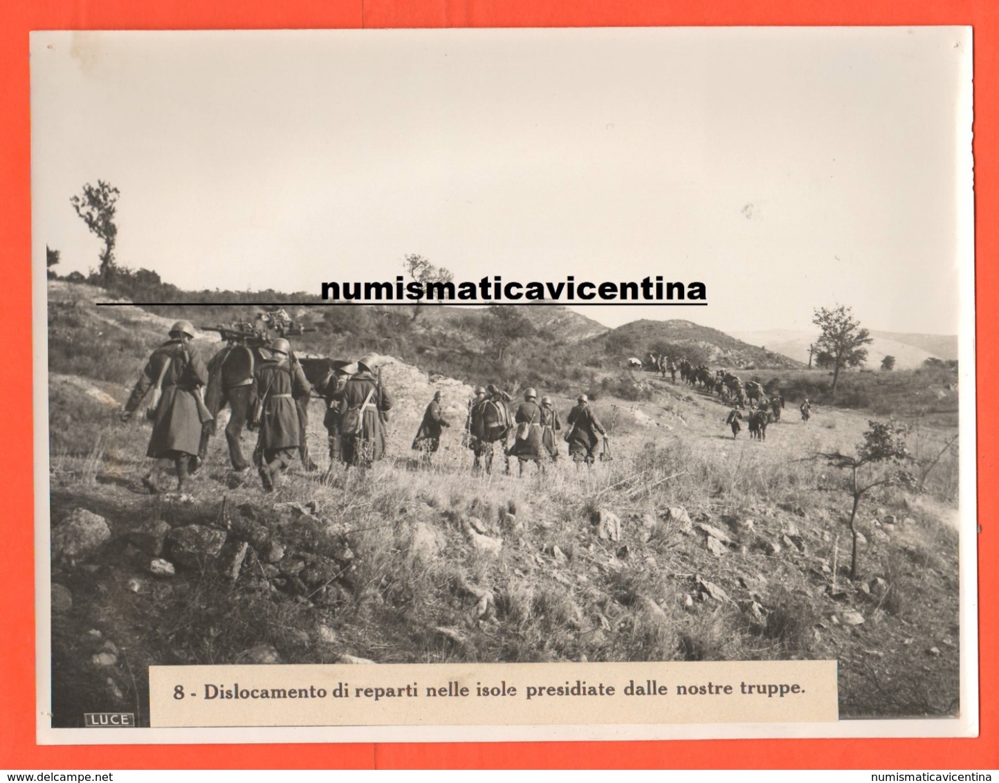 Artiglieria Sommeggiata Muli E Soldati Regio Esercito Fronte Greco Albanese Foto Luce Anni '40 - War, Military