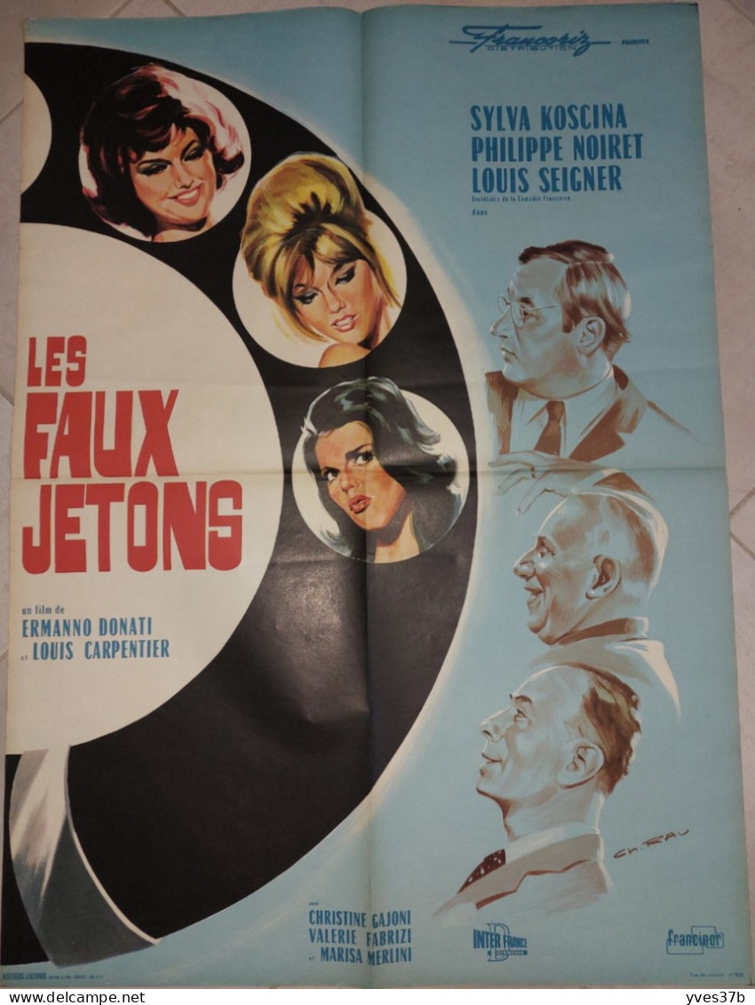 "Les Faux Jetons" S. Koscina, P. Noiret, L. Seigner...1964 - Affiche 60x80 - TTB - Plakate & Poster