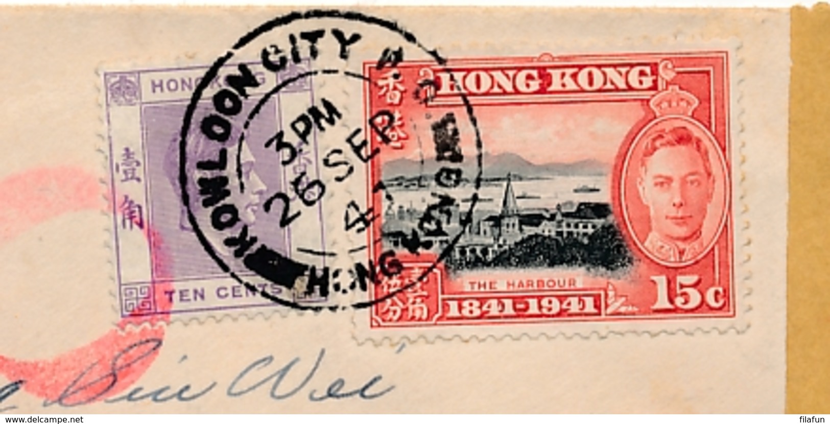 HongKong - Nederlands Indië - 1941 - 4 Stamps On Cover - Not Opened By Censor & Censored Censuur/6 Naar Salatiga - Nederlands-Indië