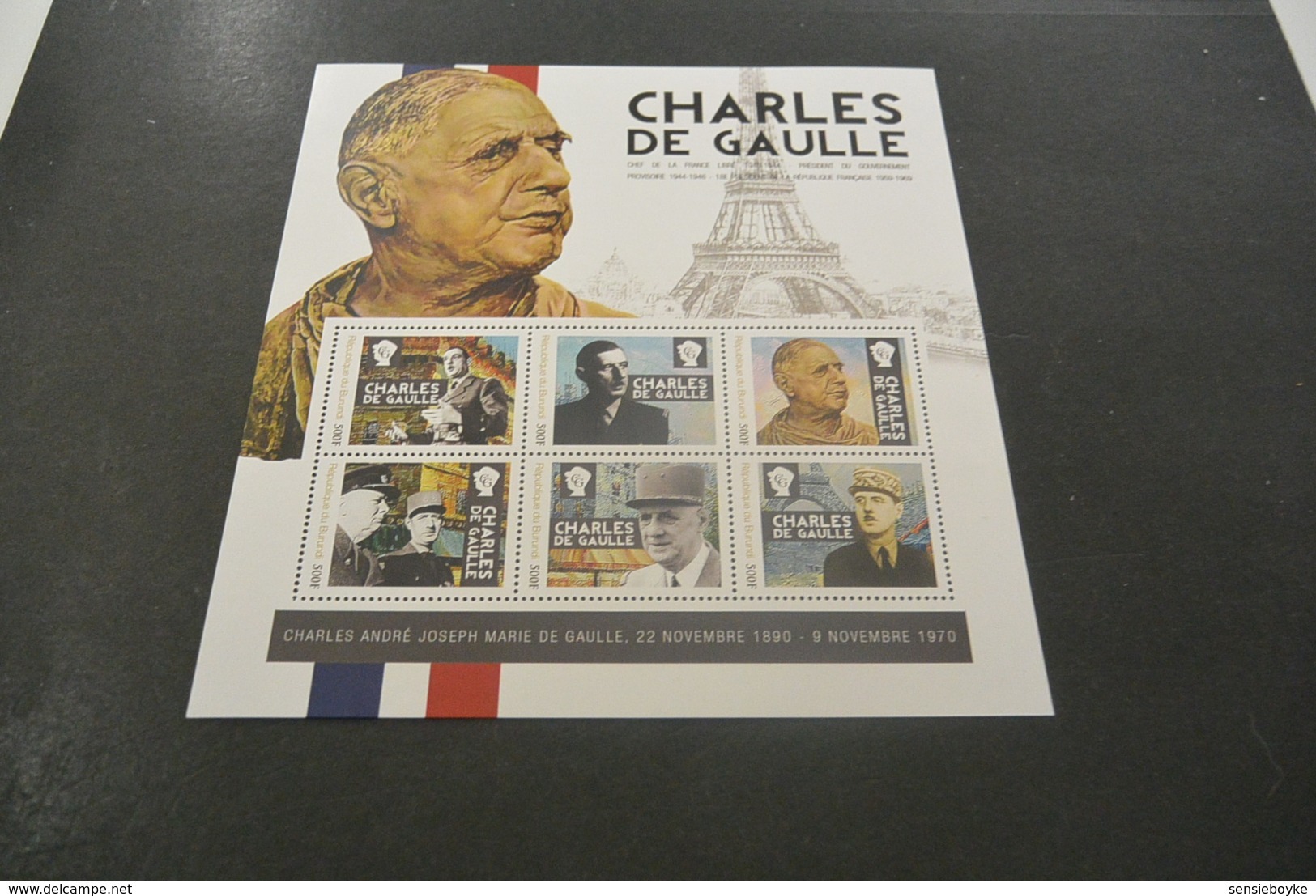 GR590A - Personalised Bloc  MNh Burundi 2010 -Charles De Gaulle- Non-normalised Shipment - De Gaulle (General)