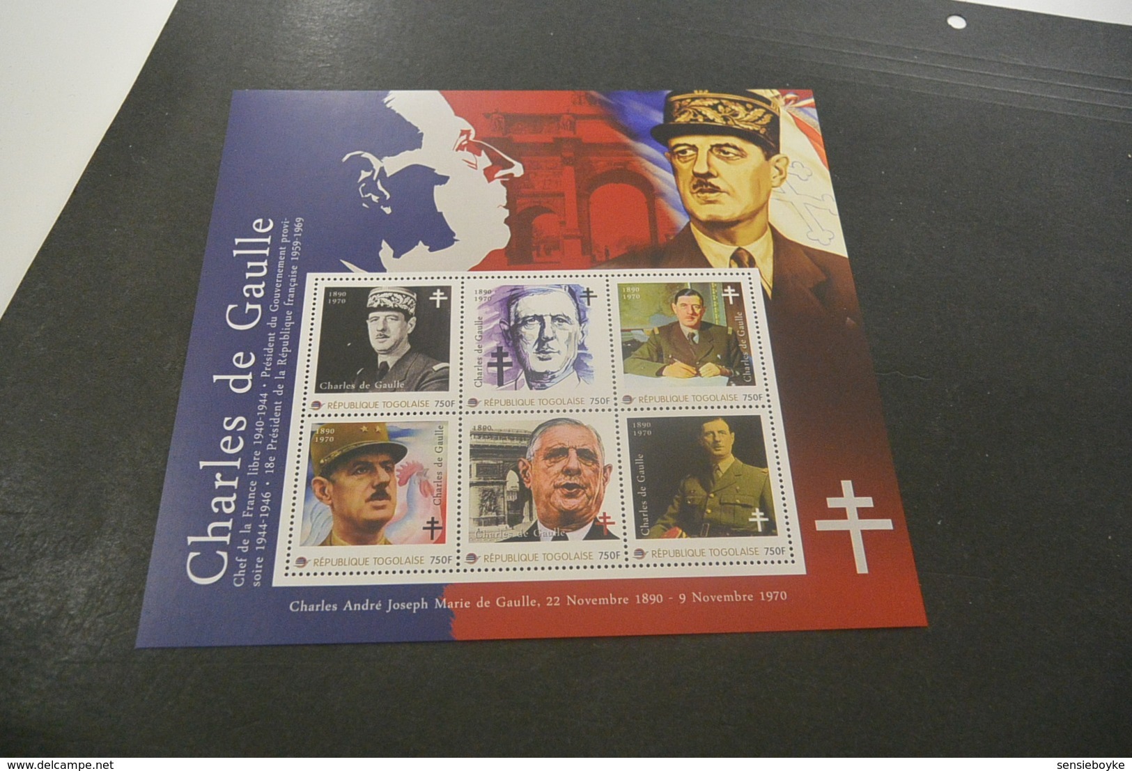 GR591 - Personalised Bloc  MNh Togo - Togolaise 2010 -Charles De Gaulle- Non-normalised Shipment - De Gaulle (Général)