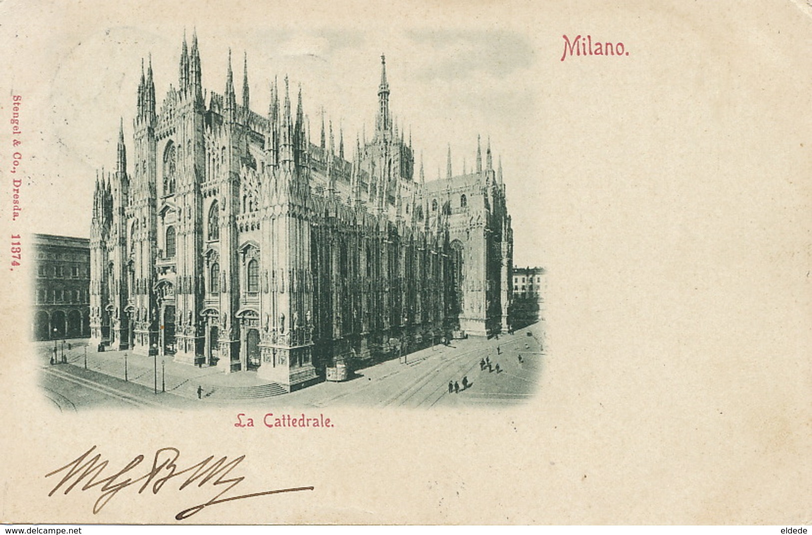 Milano La Cattedrale  Edit Stengel Dresden 11374  . P. Used 1900 From Brentford UK To Pithiviers Loiret Taxe - Milano (Milan)