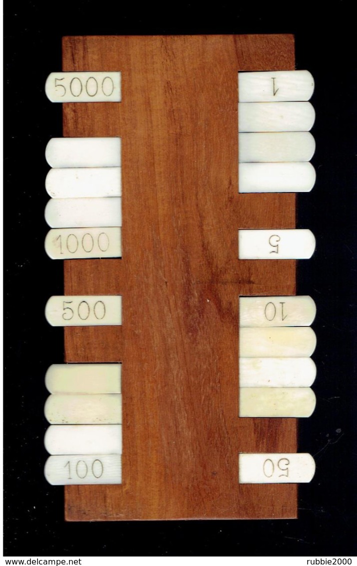 MARQUEUR DE POINTS BRIDGE BESIGUE WHIST PIQUET 1 A 5000 POINTS OS ET BOIS CLAIR - Sonstige & Ohne Zuordnung