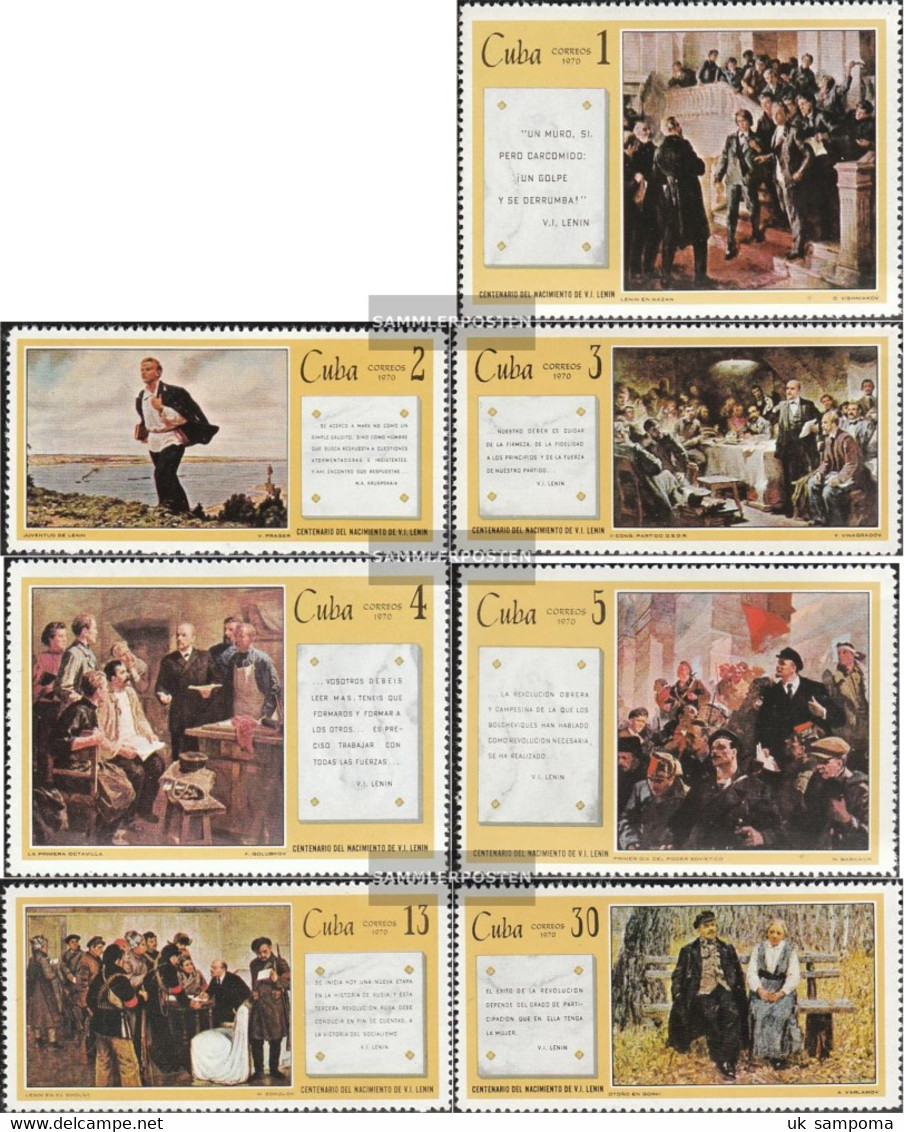 Cuba 1588-1594 (complete Issue) Unmounted Mint / Never Hinged 1970 Birthday Lenin - Unused Stamps