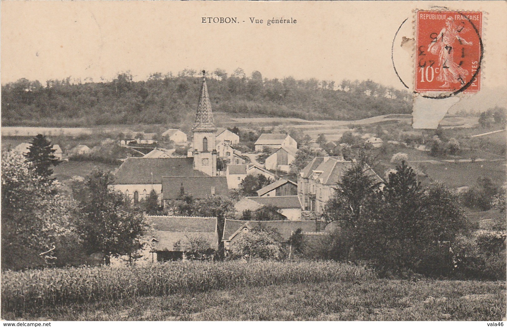 70    ETOBON    HAUTE  SAONE  BELLE  CPA  VUE GENRALE - Autres & Non Classés