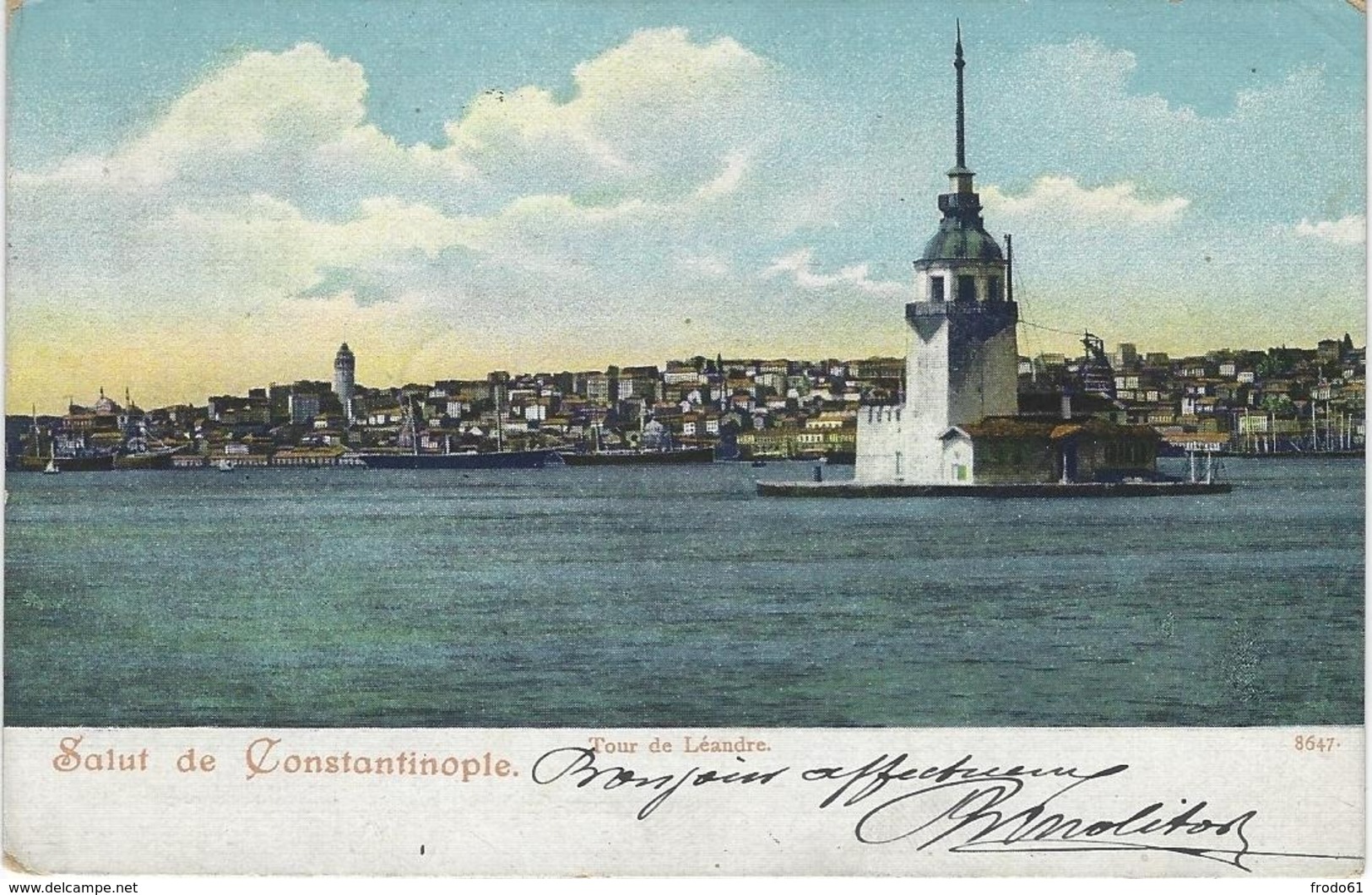 SALUT DE CONSTANTINOPLE, TOUR DE LEANDRE,  , Stamp & Stamping :LEVANT POSTES FRANCAISES - Turquie