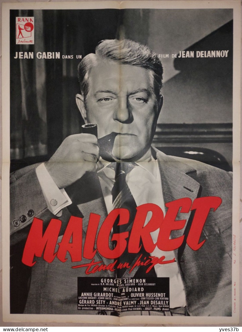 "Maigret Tend Un Piège" Gabin...1958 - Affiche Originale 60x80 - TTB - Posters