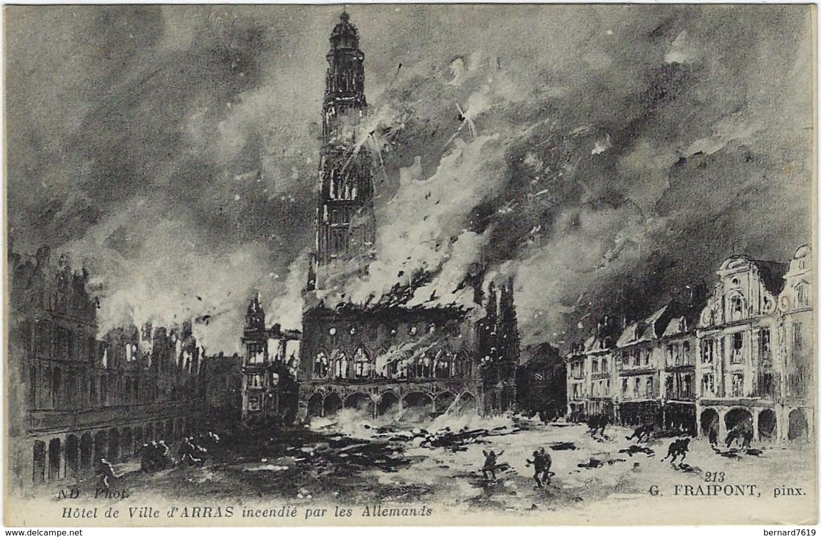 62  Arras  Hotel De Ville Incendie - Arras