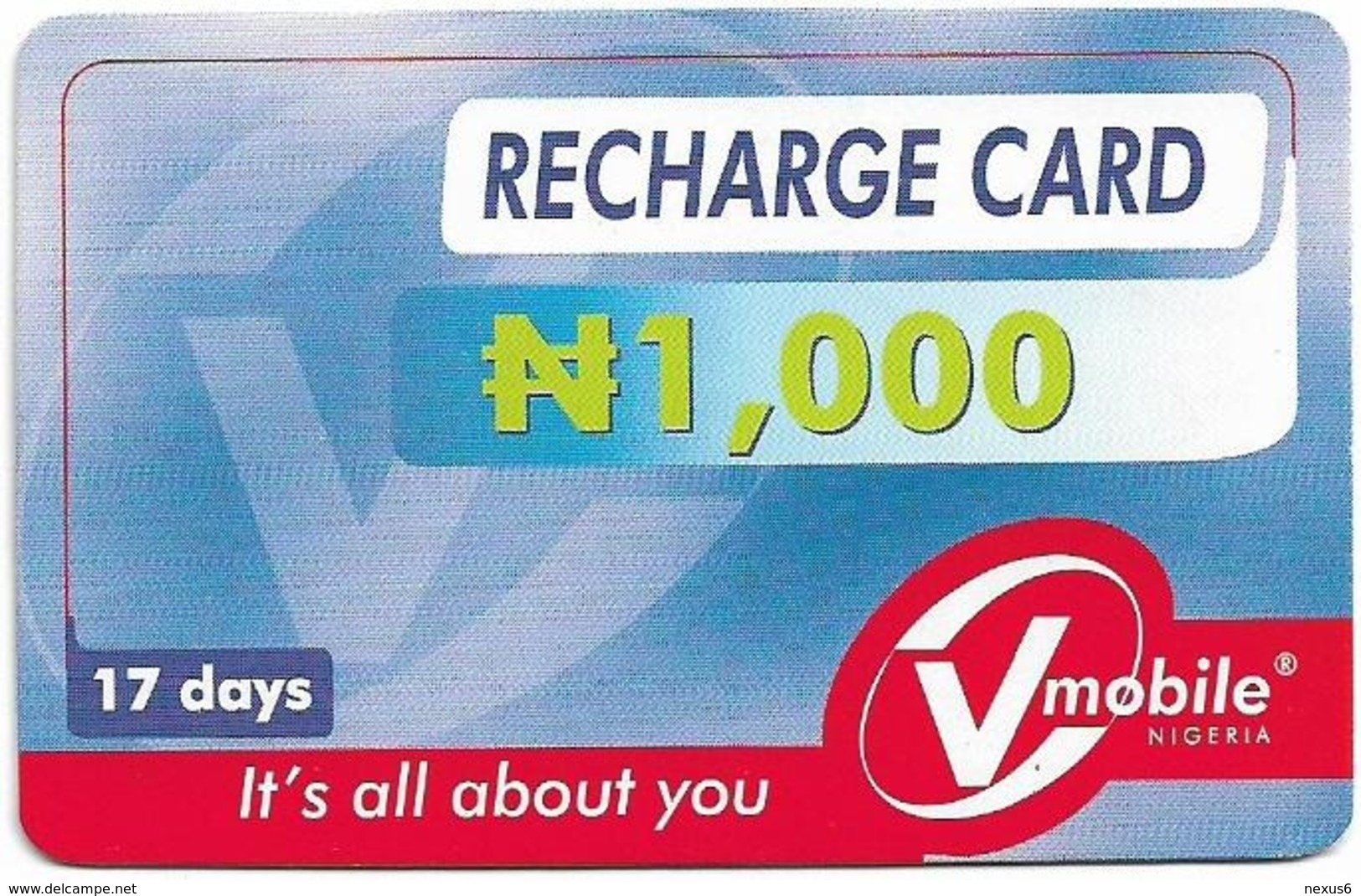 Nigeria - Vmobile - Recharge Card, Prepaid 1.000₦, Used - Nigeria