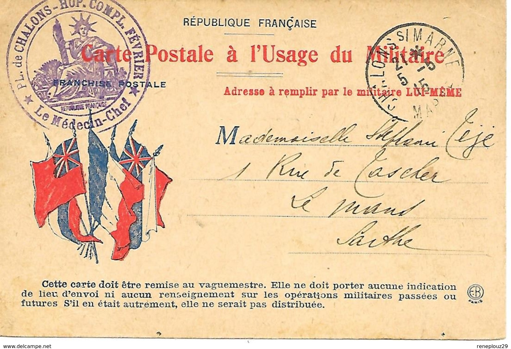 51-Lot De 11 Cachets D'Hôpitaux De La Marne (9 Sur CP+ 2 Sur Lettres) En 14/18 - Guerre De 1914-18