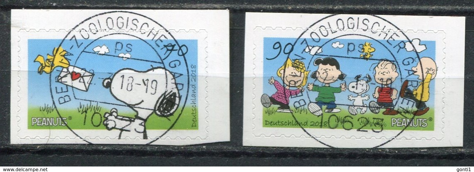 Germany 2018 Mi .Nr .3371/72 Selbstkleber Aus Folienbogen "Comics-Die Peanuts,Snoopy" 2 Werte Used - Used Stamps