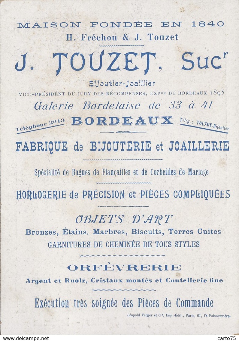 Chromos - Publicité Magasin Bijoutier Joaillier Touzet Bordeaux - Bénédiction Des Blés - Religion Procession - Autres & Non Classés