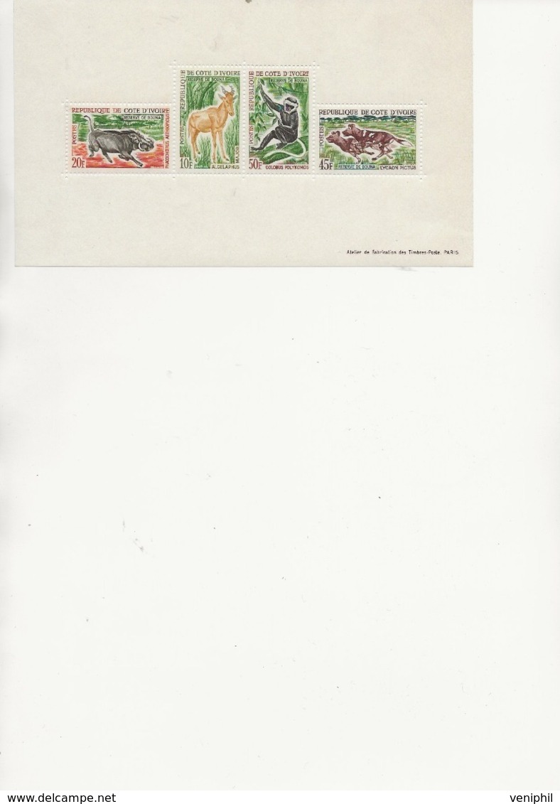 COTE D'IVOIRE  - BLOC FEUILLET N° 2 - NEUF SANS CHARNIERE - ANNEE 1963 - COTE : 35 € - Unused Stamps